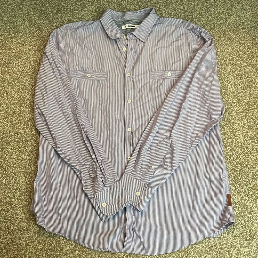 Ben Sherman Men’s Striped Long Sleeve Button Down Shirt